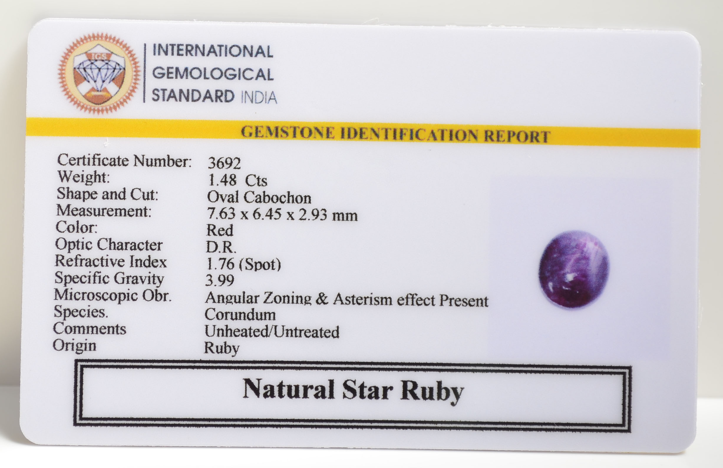 SRUB323 2 STAR RUBY 1.48 Ct.