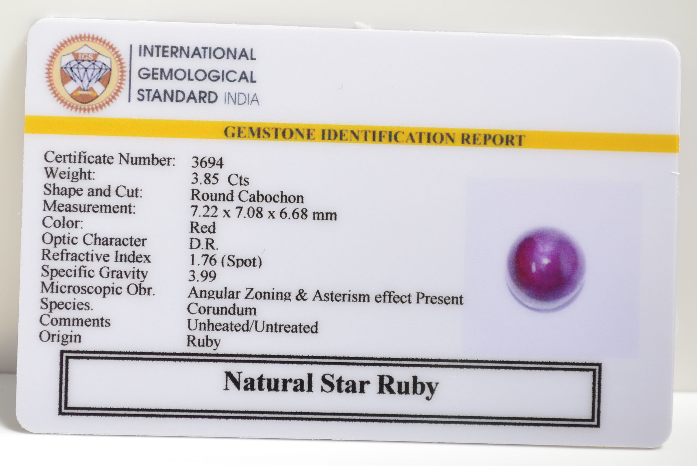 SRUB325 2 STAR RUBY 3.85 Ct.