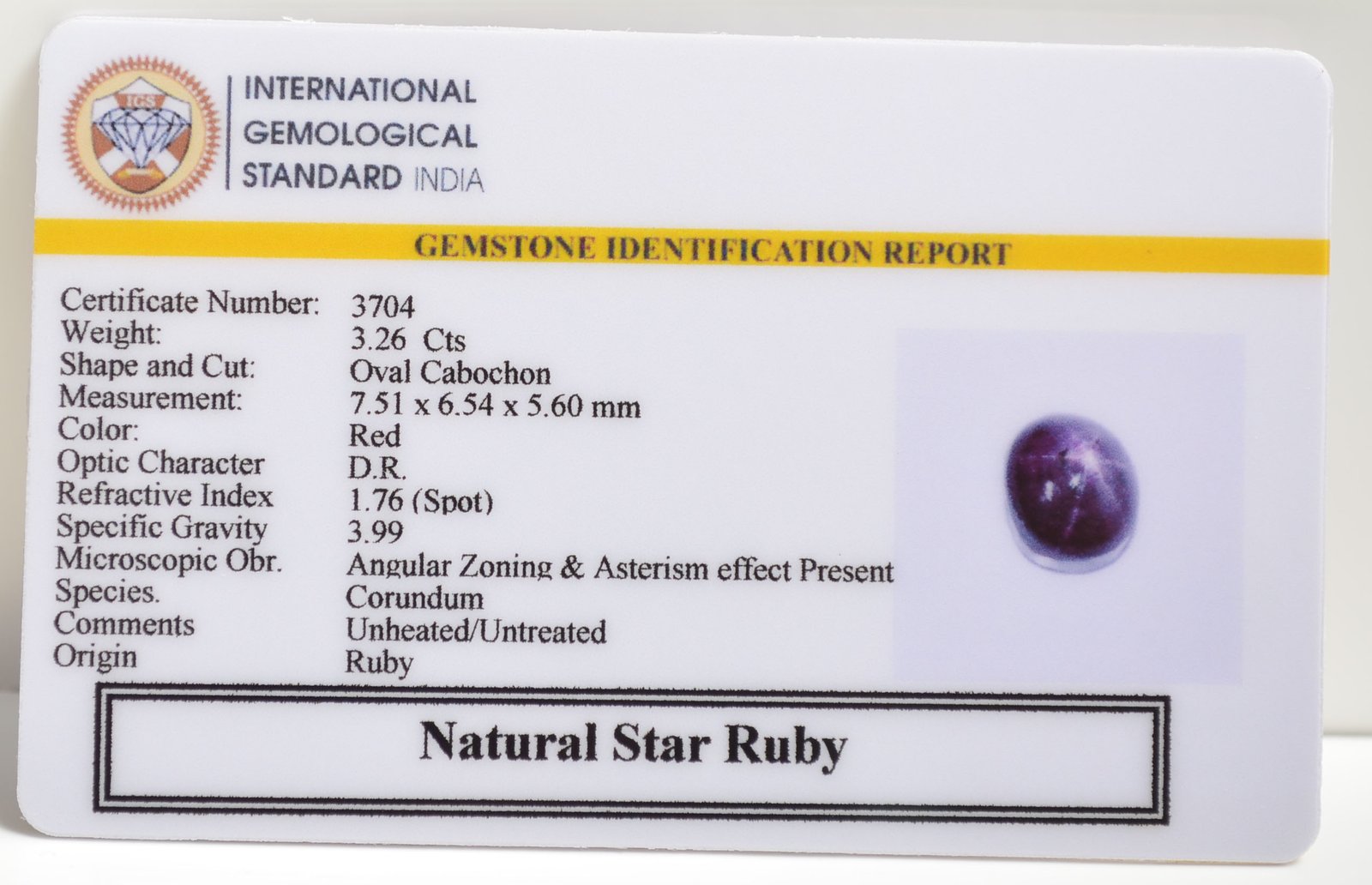 SRUB333 2 1 STAR RUBY 3.26 Ct.