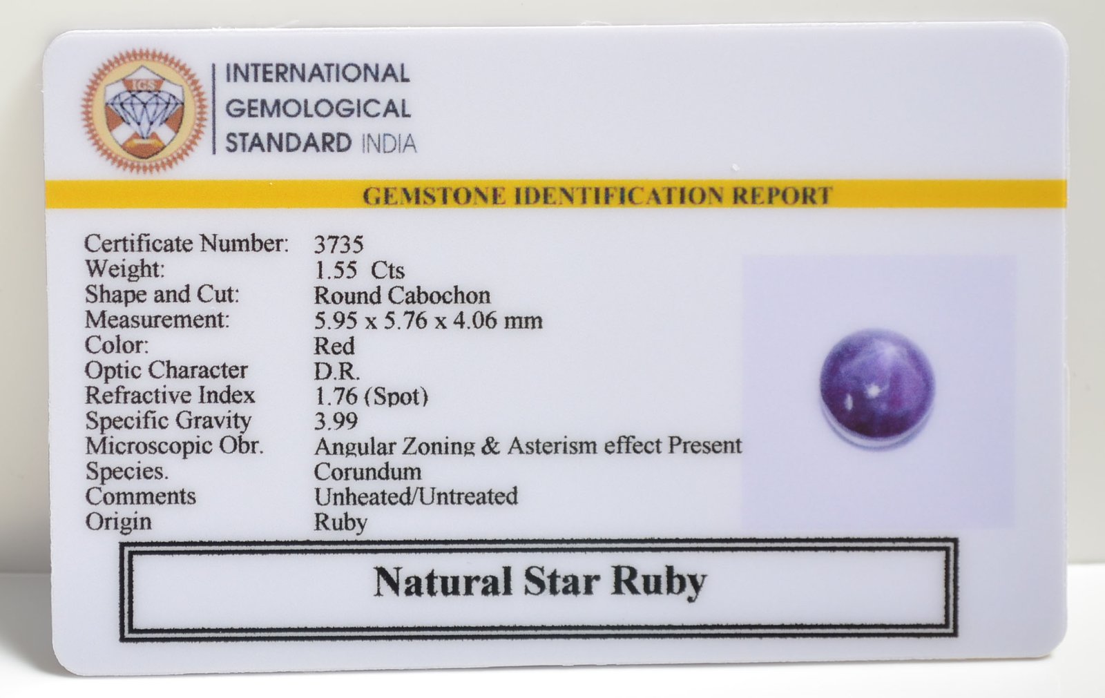 SRUB358 2 STAR RUBY 1.55 Ct.