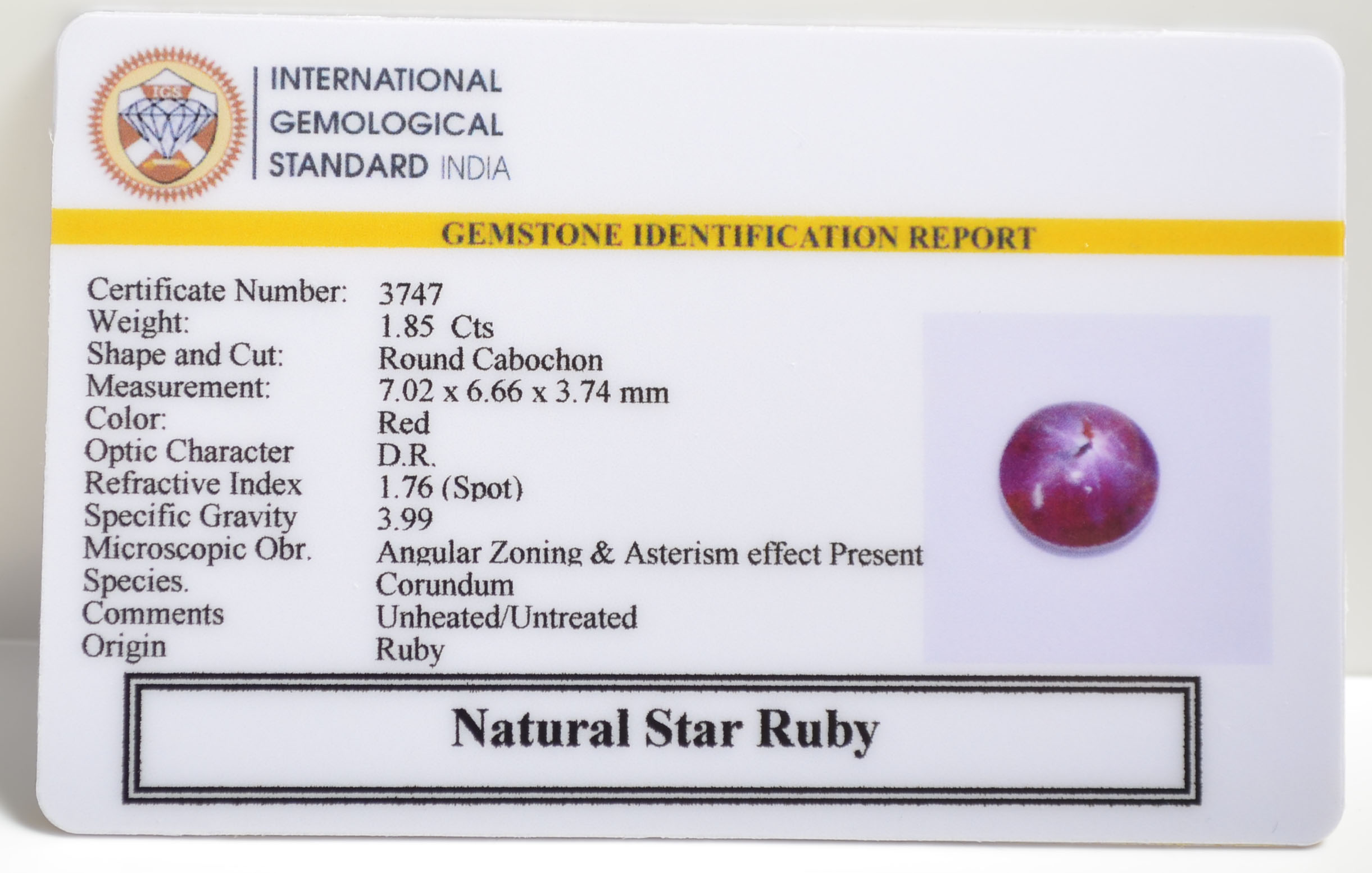 SRUB370 2 STAR RUBY 1.85 Ct.