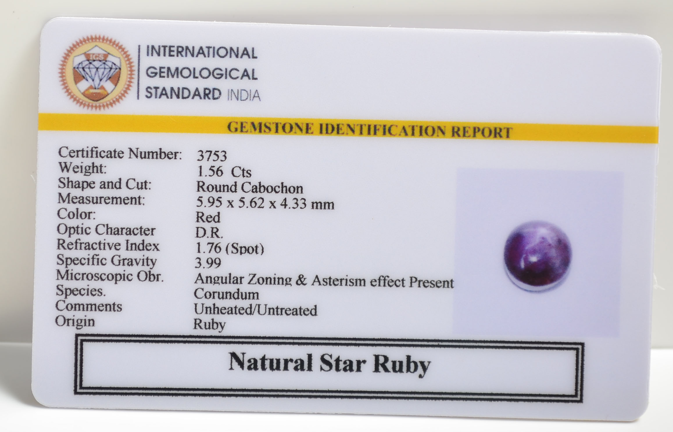 SRUB374 2 STAR RUBY 1.56 Ct.