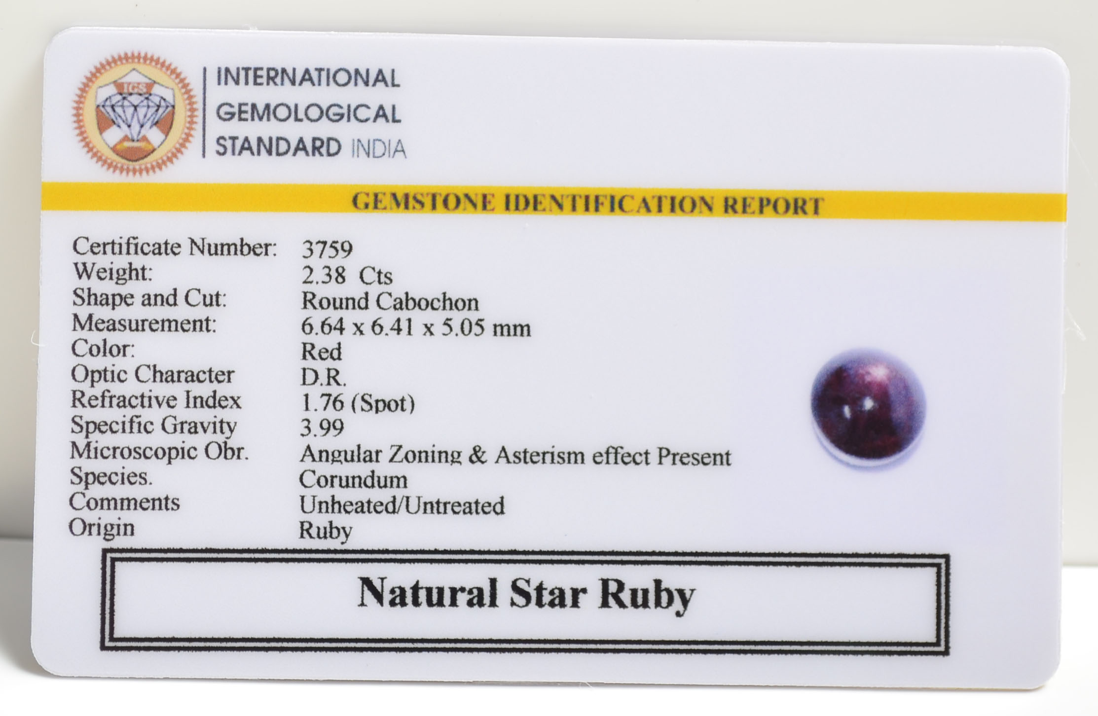 SRUB378 2 STAR RUBY 2.38 Ct.