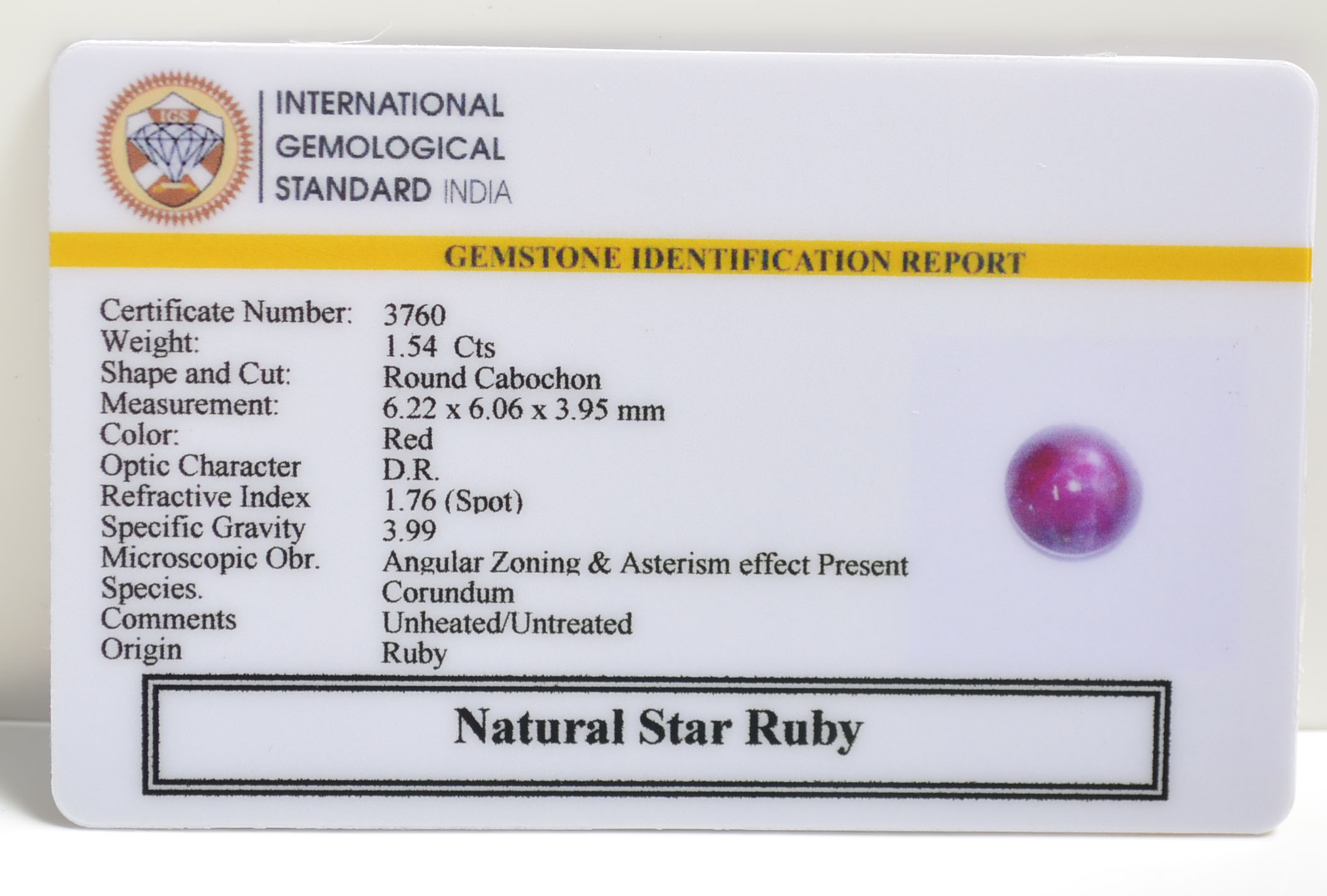 SRUB379 2 STAR RUBY 1.54 Ct.