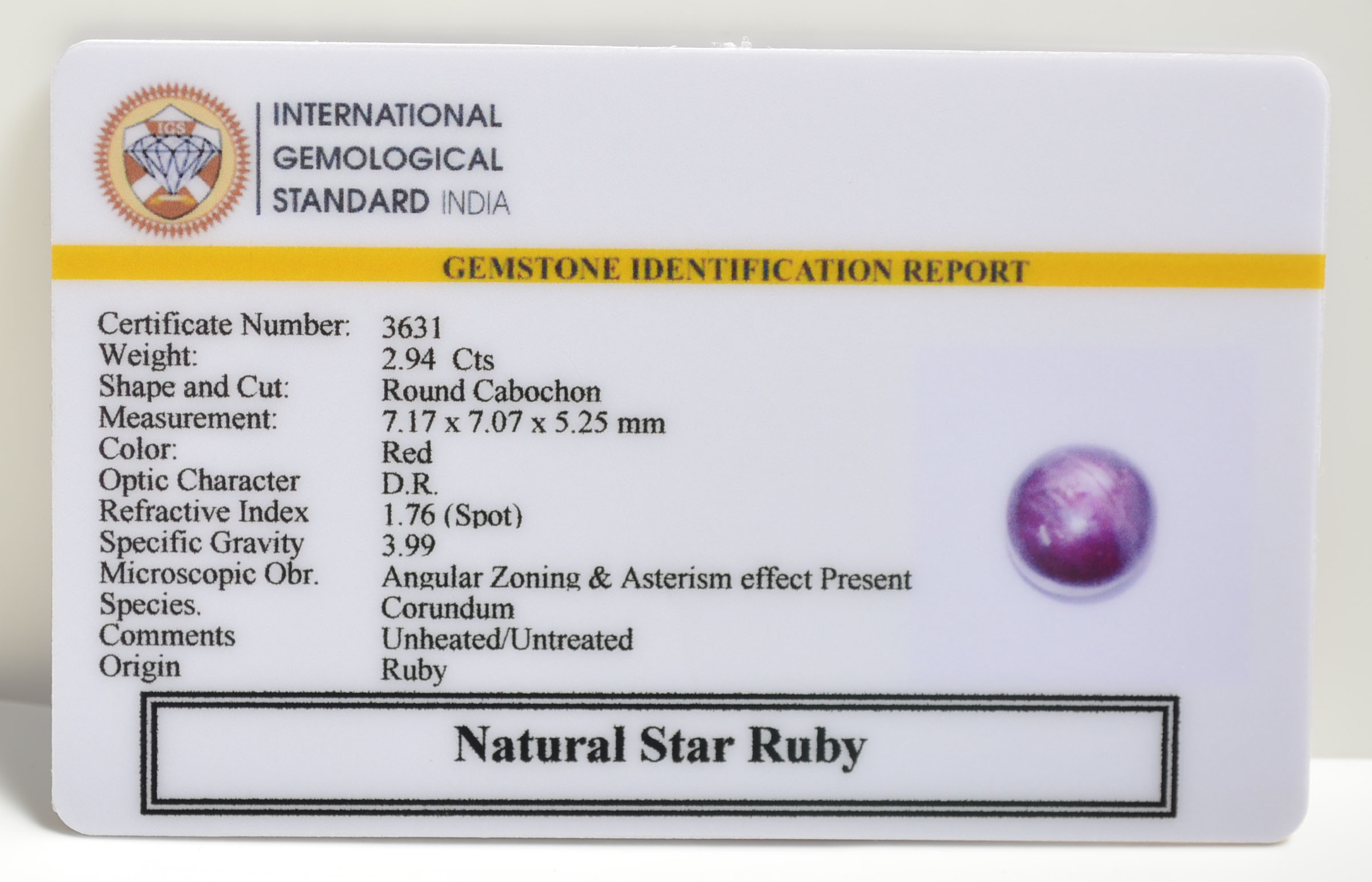 SRUBG315 2 STAR RUBY 2.94 Ct.