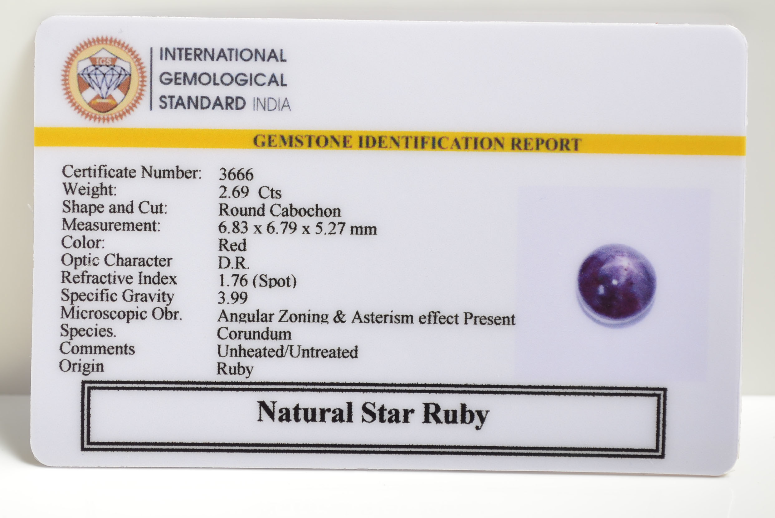 SRUBG322 2 STAR RUBY 2.69 Ct.