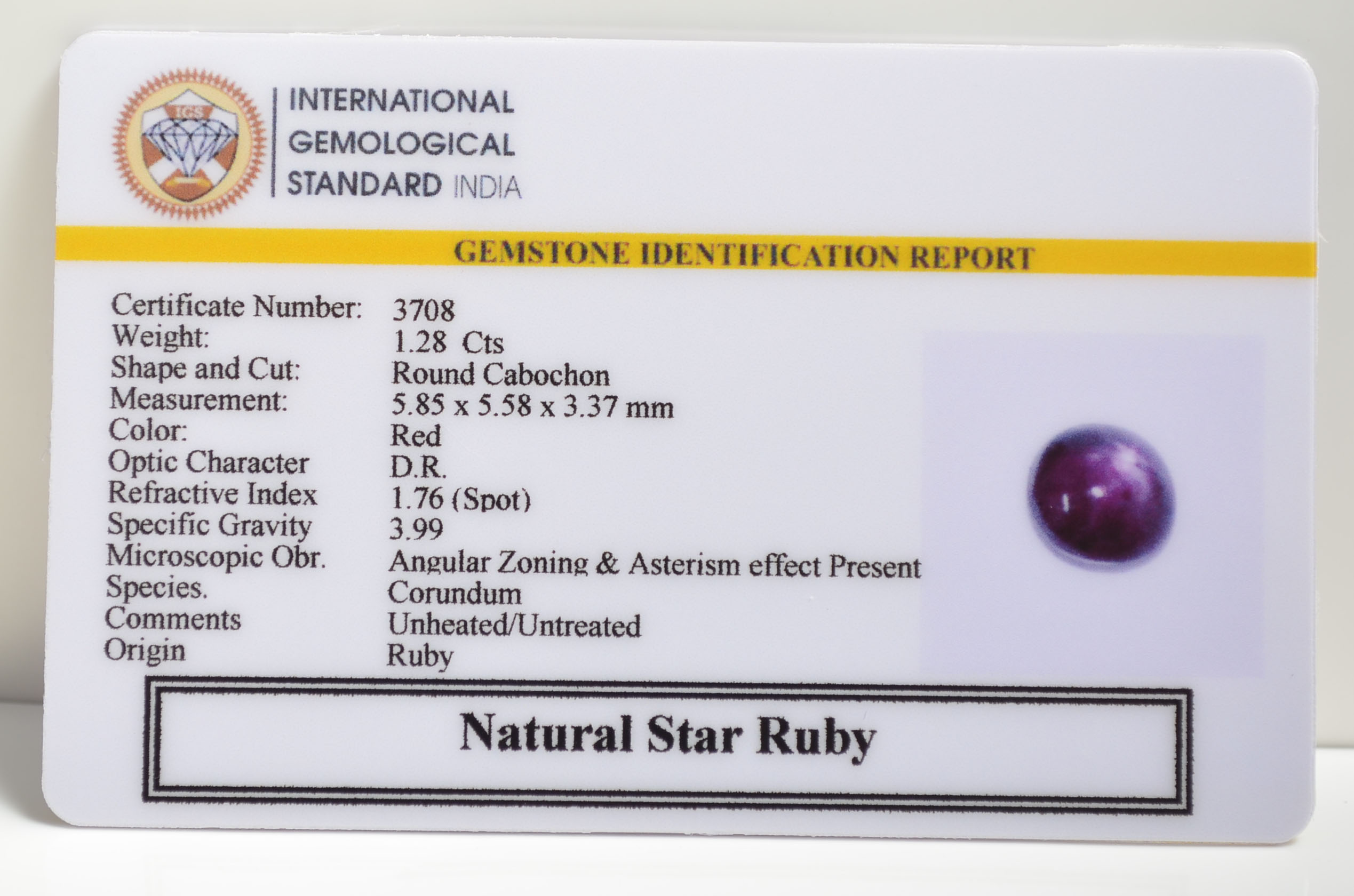 SRUBG331 2 STAR RUBY 1.28 Ct.