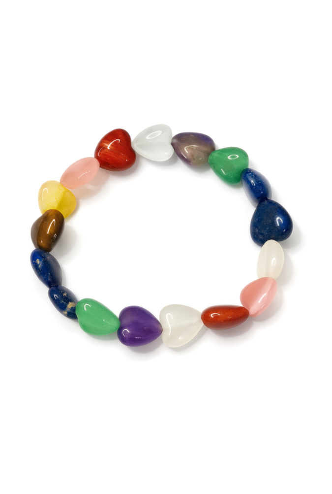 heart bracelet Seven Chakra Heart Tumbled Bracelet