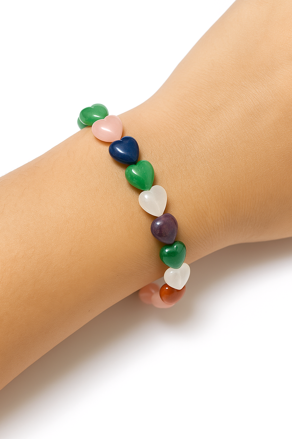 heart2 Seven Chakra Heart Tumbled Bracelet