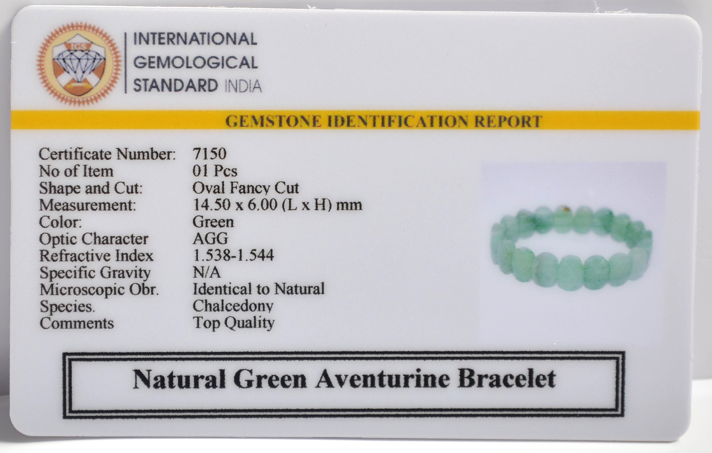 7150 Green Aventurine Oval Bracelet