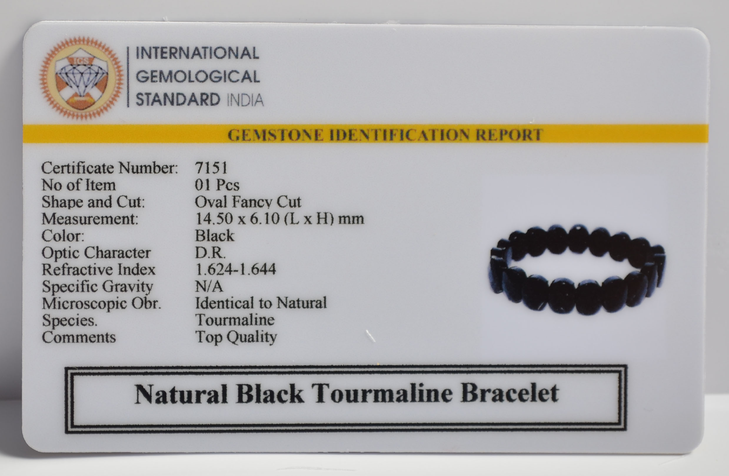 7151 Black Tourmaline Oval Bracelet
