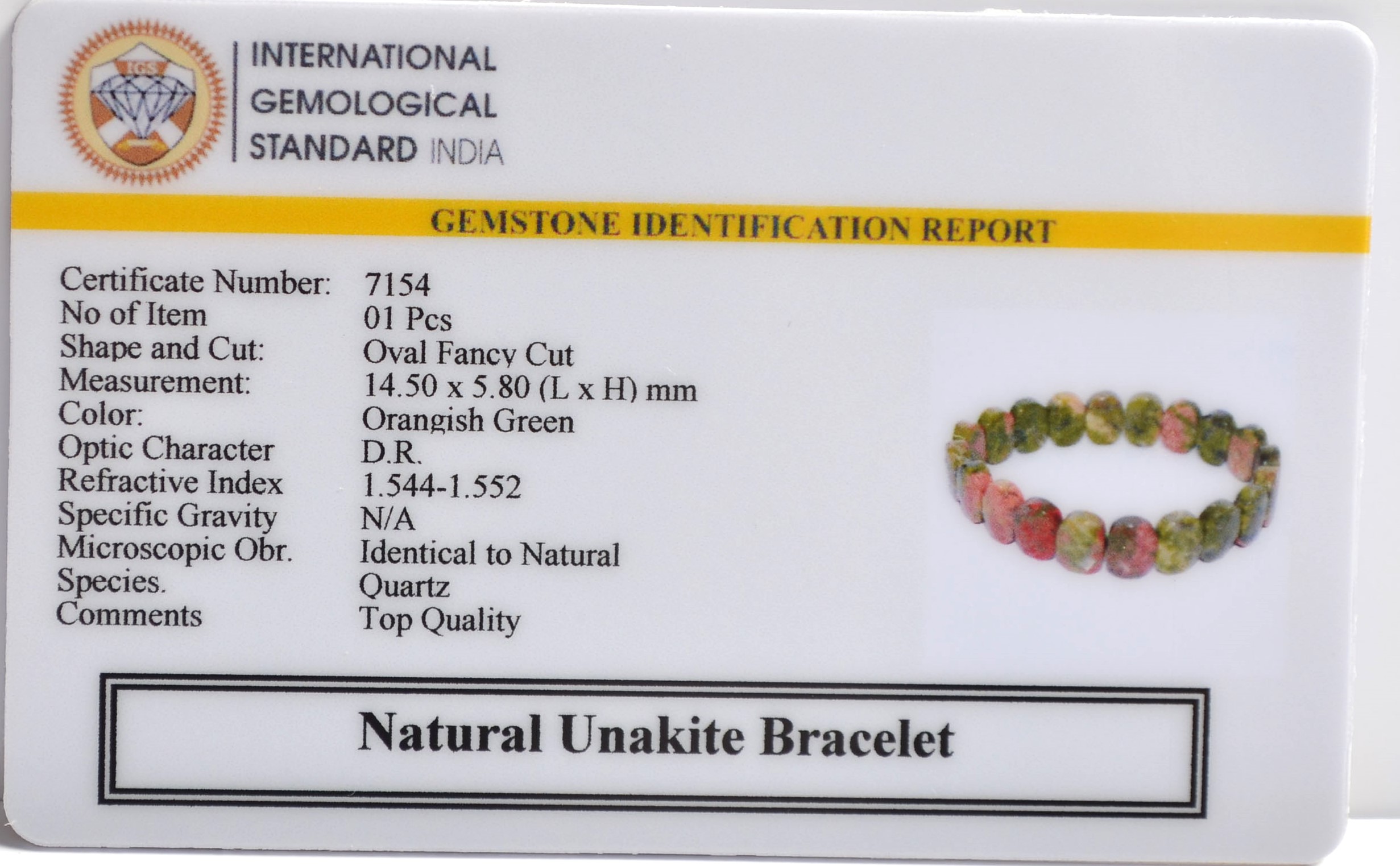 7154 Natural Unakite Thick Bracelet