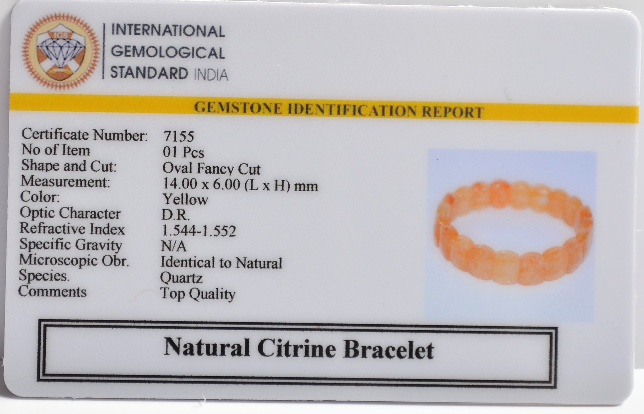7155 Citrine Thick Bracelet