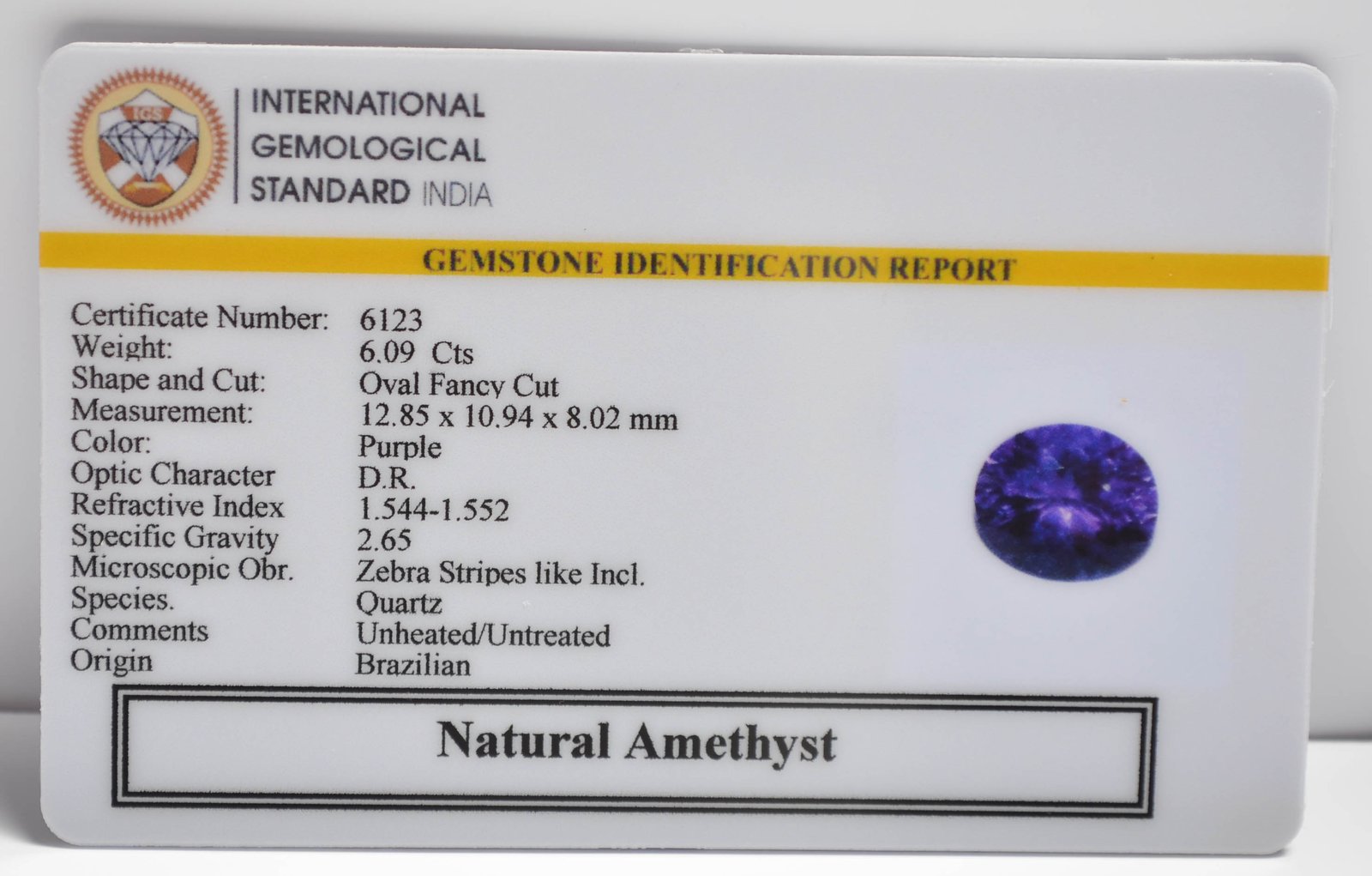 AME1255 2 1 AMETHYST 6.09 Ct.