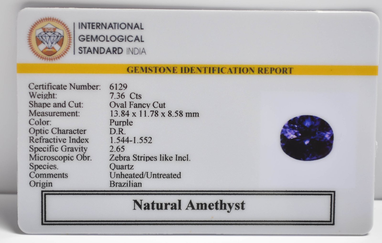 AME1261 2 1 AMETHYST 7.36 Ct.