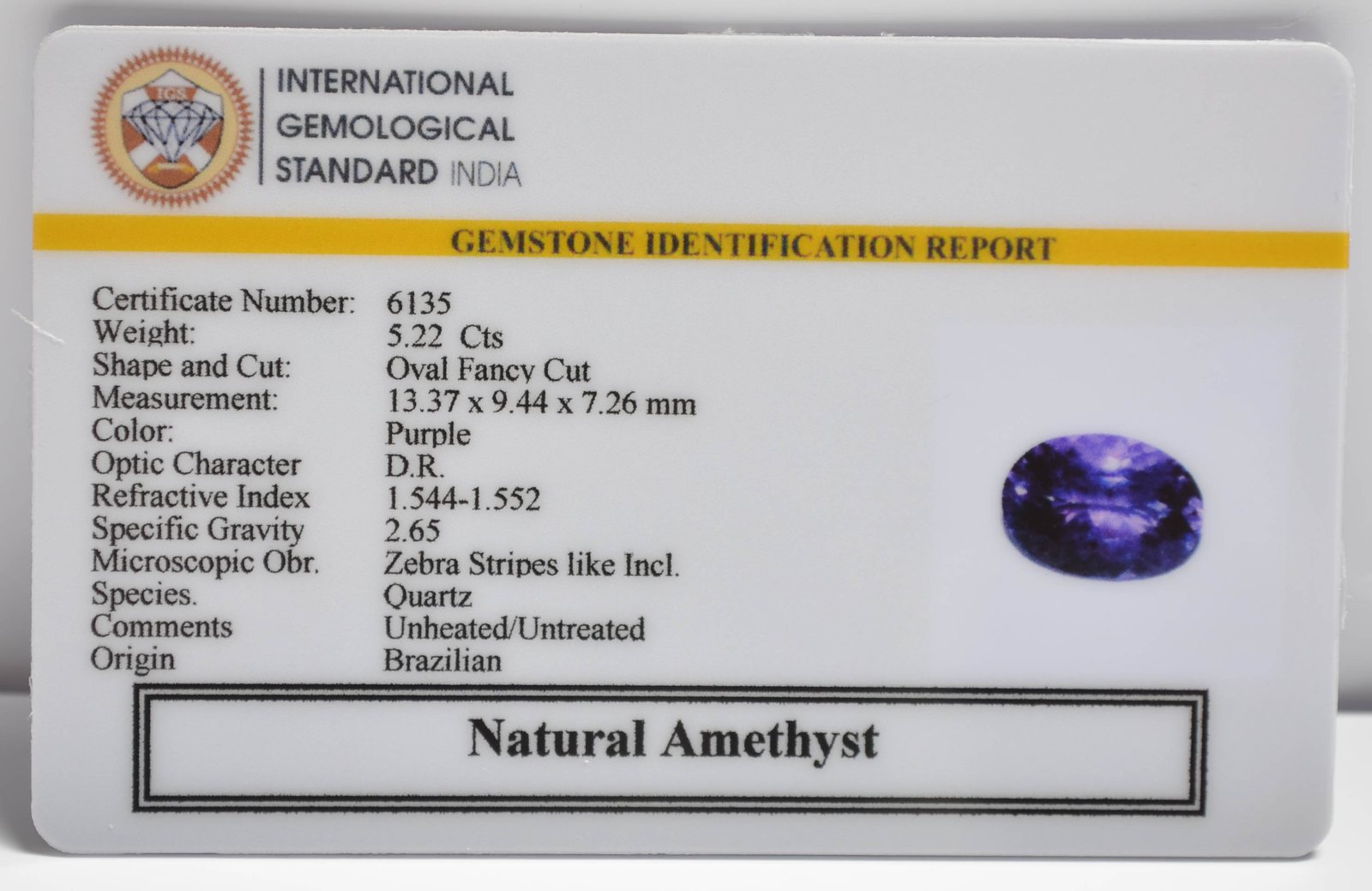AMETHYST 5.22 Ct. 3 AME1266 2 1 AMETHYST 5.22 Ct.