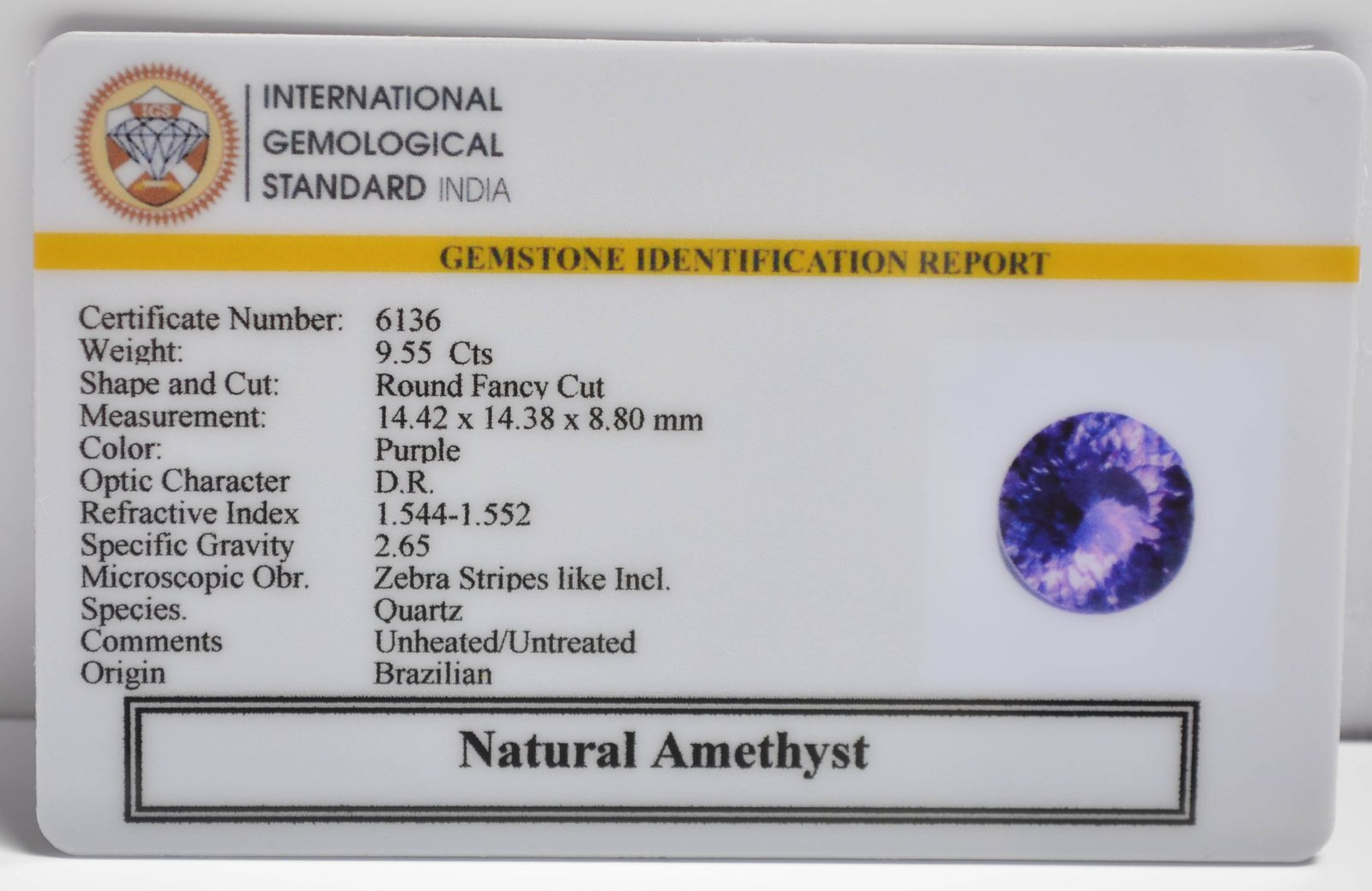 AME1267 2 1 AMETHYST 9.55 Ct.
