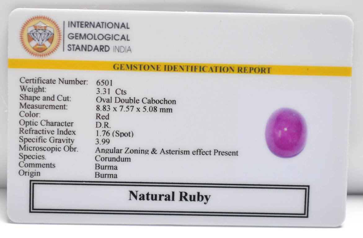 BMR148 2 RUBY (BURMA MINES) 3.31 Ct.