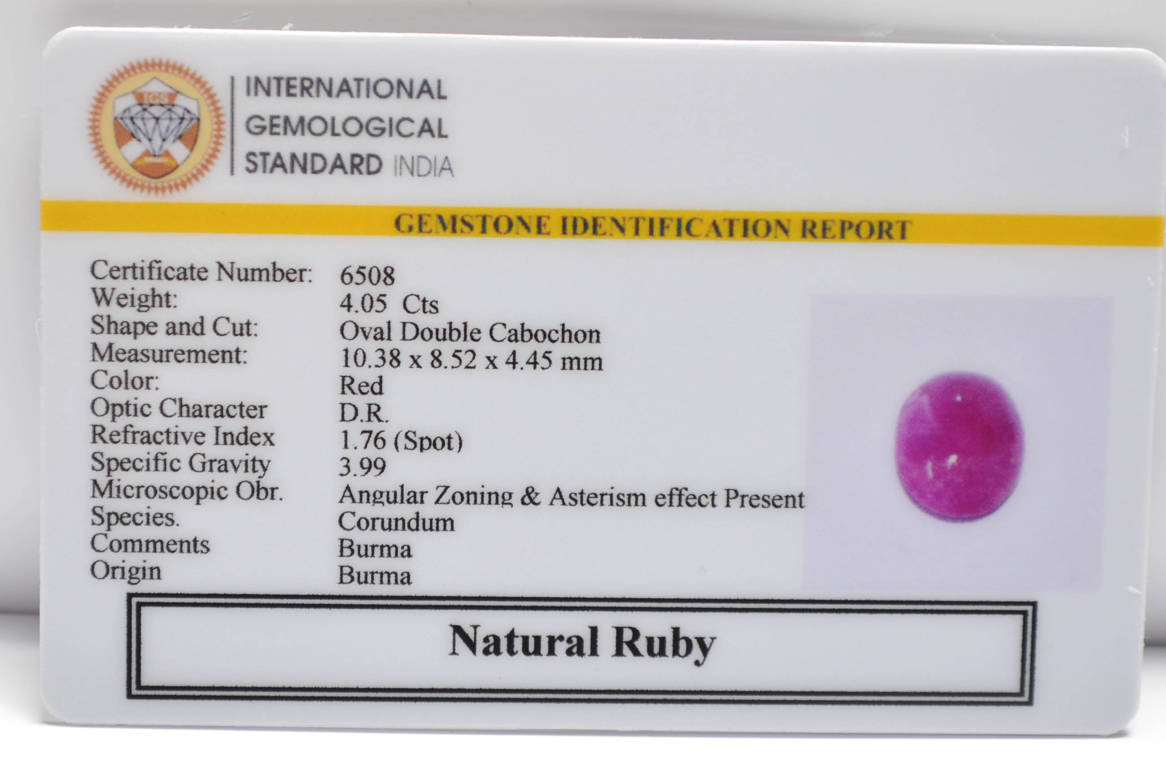 BMR154 2 RUBY (BURMA MINES) 4.05 Ct.