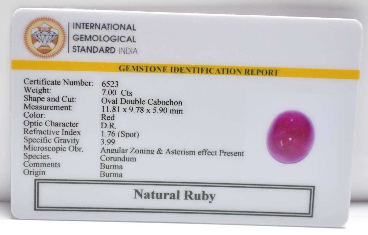 BMR167 2 RUBY (BURMA MINES) 7 Ct.