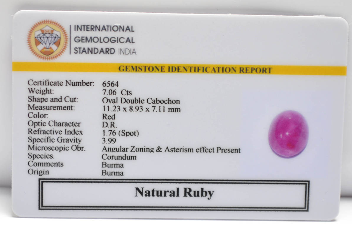 BMR202 2 RUBY (BURMA MINES) 7.06 Ct.