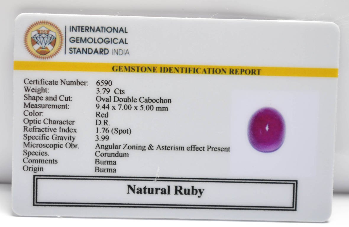 BMR224 2 RUBY (BURMA MINES) 3.79 Ct.