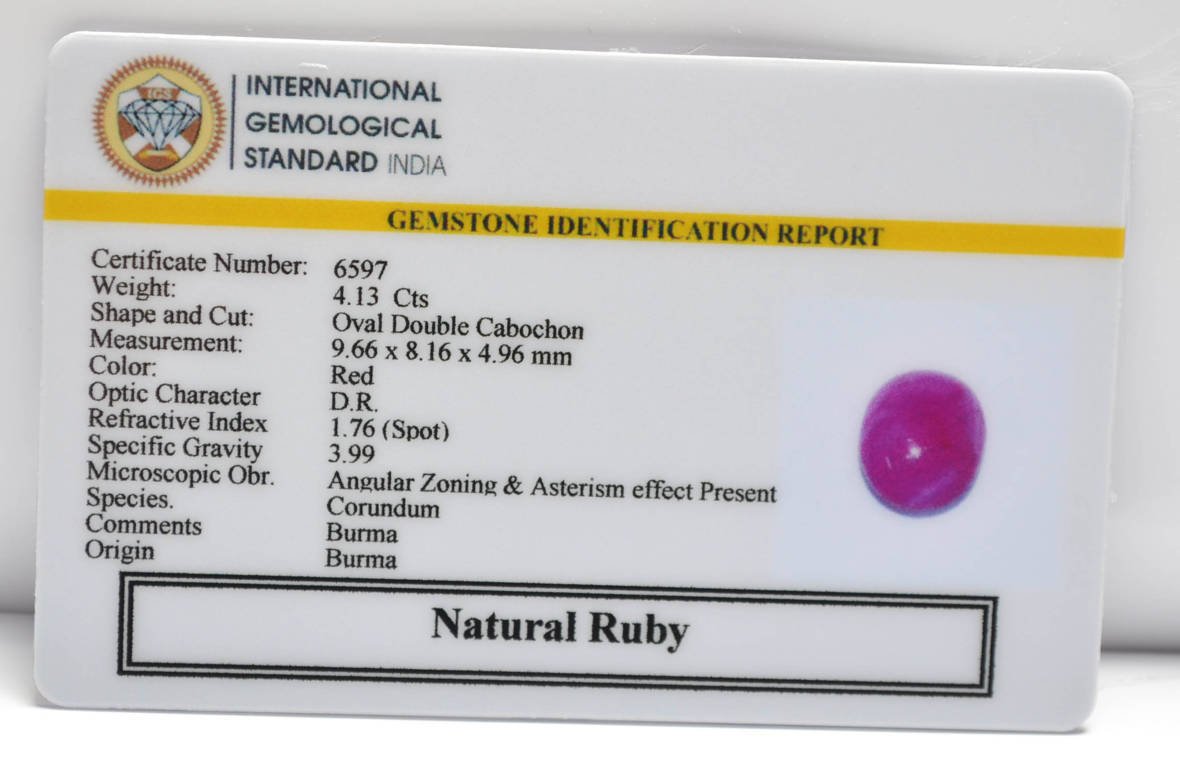 BMR229 2 RUBY (BURMA MINES) 4.13 Ct.