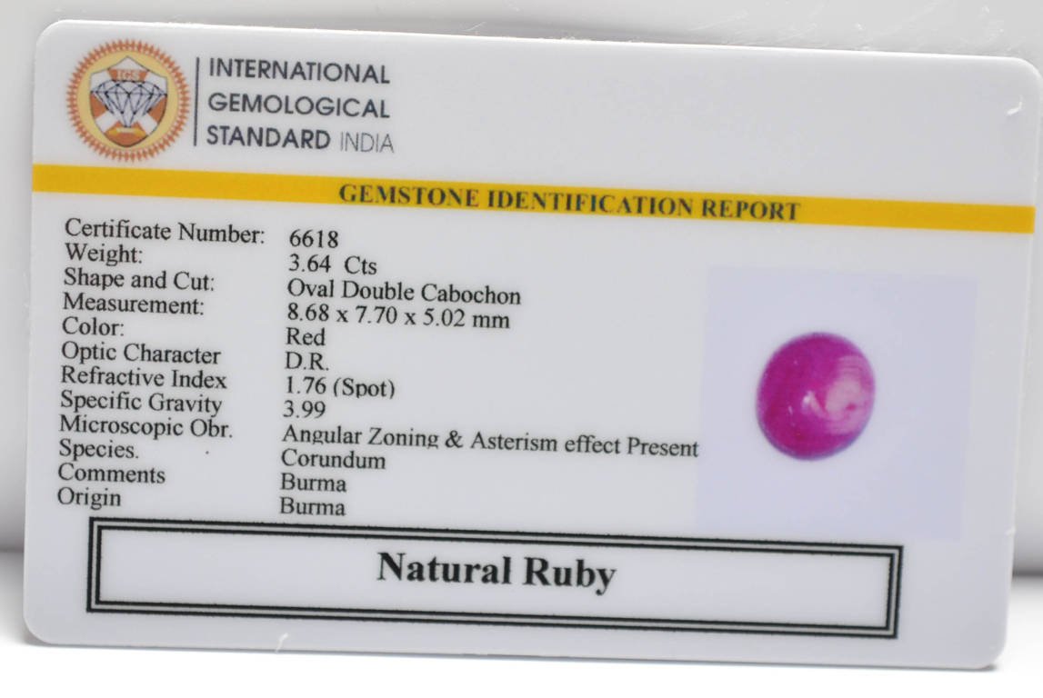 BMR247 2 RUBY (BURMA MINES) 3.64 Ct.