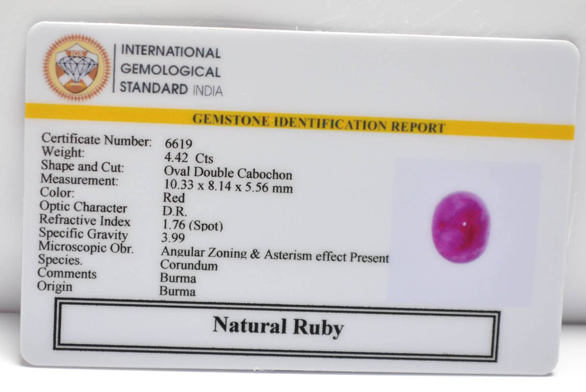 BMR248 2 RUBY (BURMA MINES) 4.42 Ct.