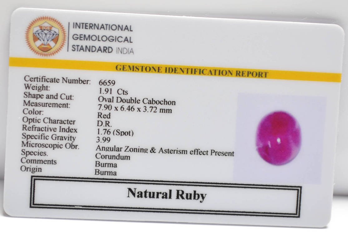 BMR280 2 RUBY (BURMA MINES) 1.91 Ct.