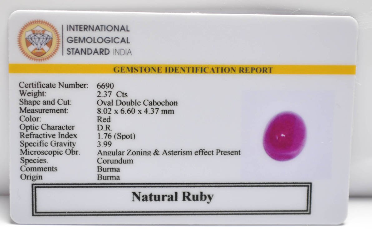 BMR303 2 RUBY (BURMA MINES) 2.37 Ct.
