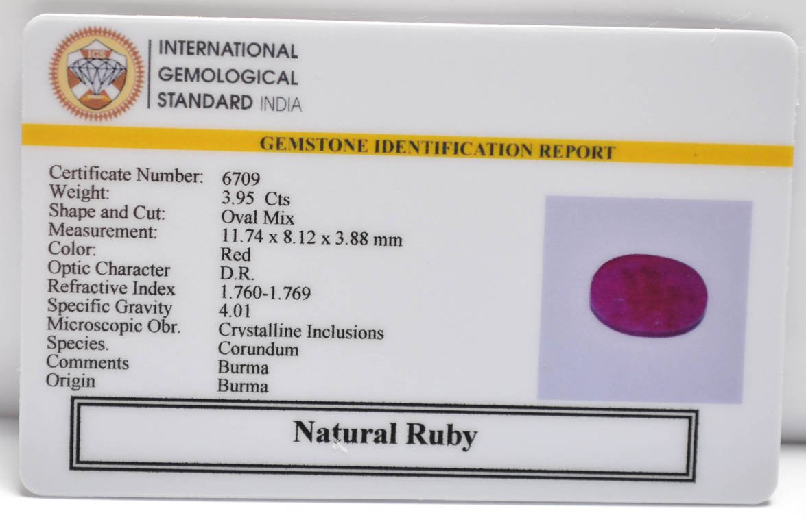 BMR319 2 RUBY (BURMA MINES) 3.95 Ct.