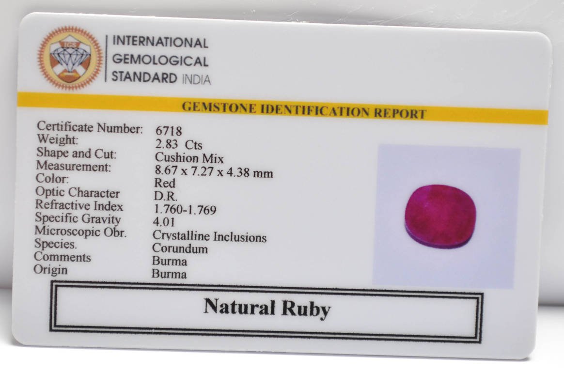 BMR325 2 RUBY (BURMA MINES) 2.83 Ct.