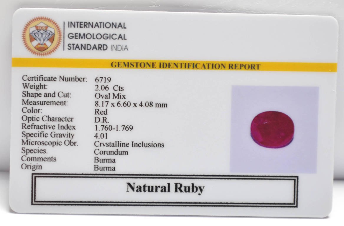 BMR326 2 RUBY (BURMA MINES) 2.06 Ct.