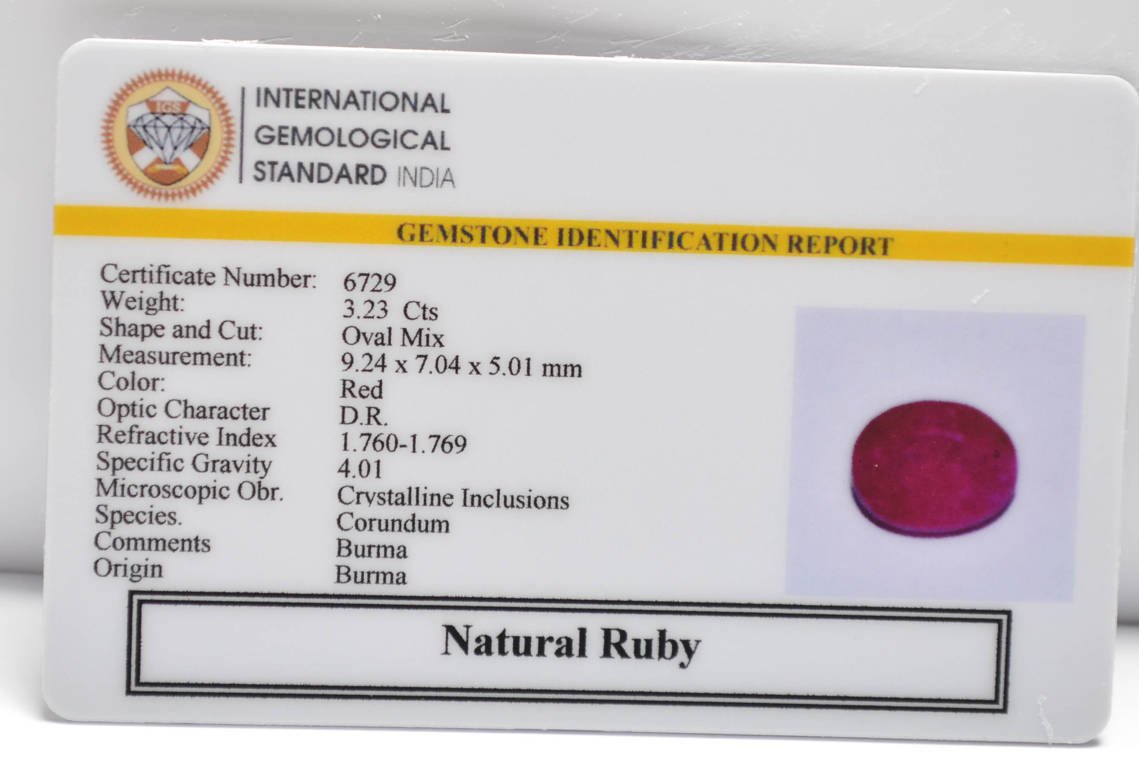 BMR334 2 RUBY (BURMA MINES) 3.23 Ct.