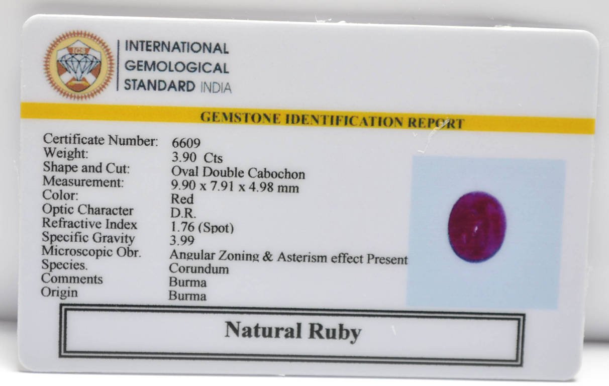 BMRG102 2 RUBY (BURMA MINES) 3.9 Ct.