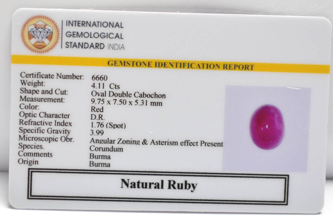 BMRG112 2 RUBY (BURMA MINES) 4.11 Ct.