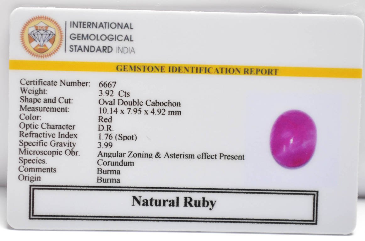 BMRG114 2 RUBY (BURMA MINES) 3.92 Ct.