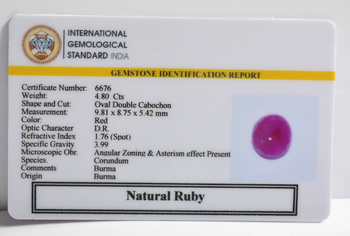 BMRG117 2 RUBY (BURMA MINES) 4.8 Ct.