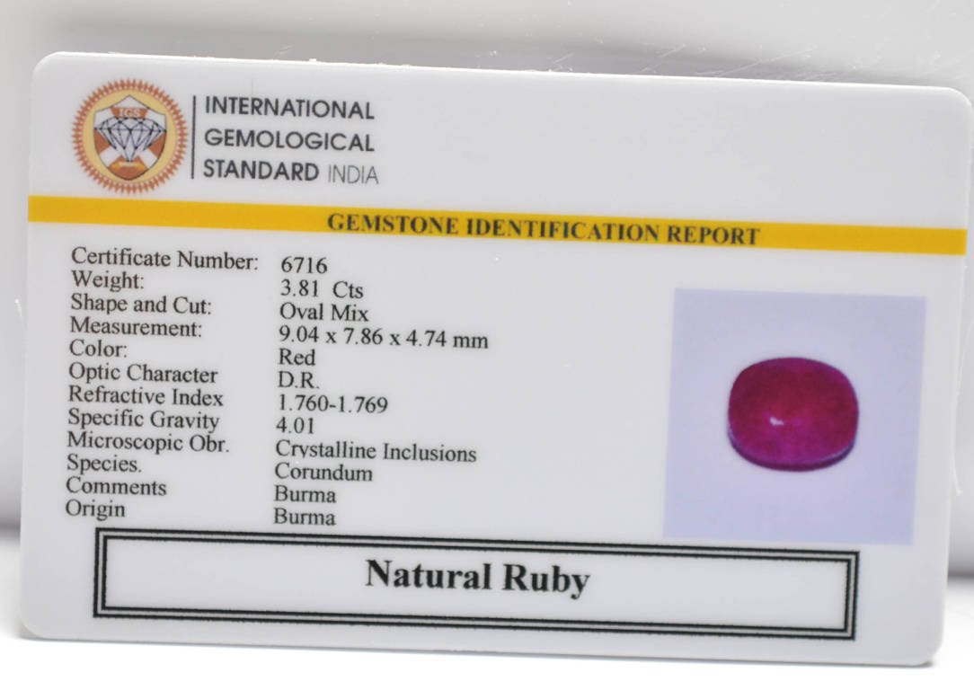 BMRG124 2 RUBY (BURMA MINES) 3.81 Ct.