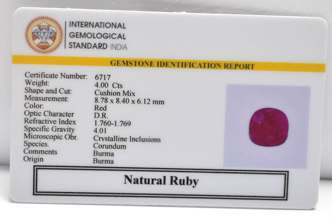 BMRG125 2 RUBY (BURMA MINES) 4 Ct.