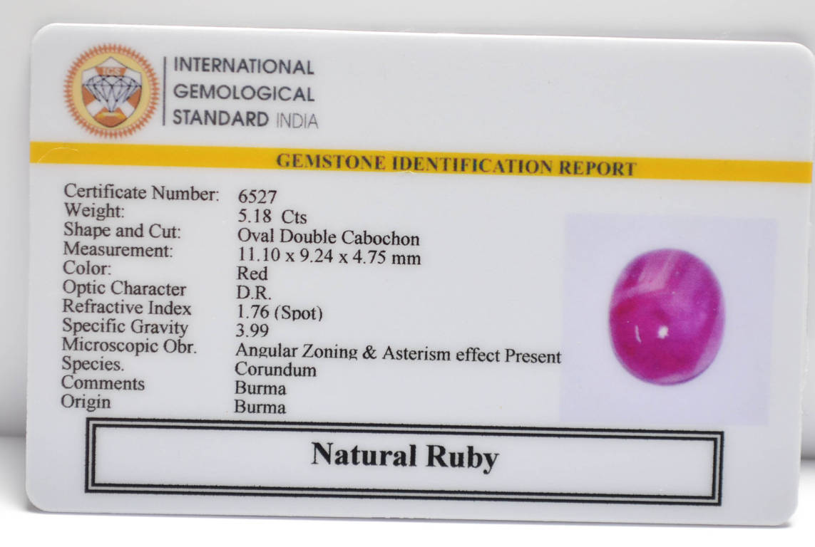 BMRG91 2 RUBY (BURMA MINES) 5.18 Ct.