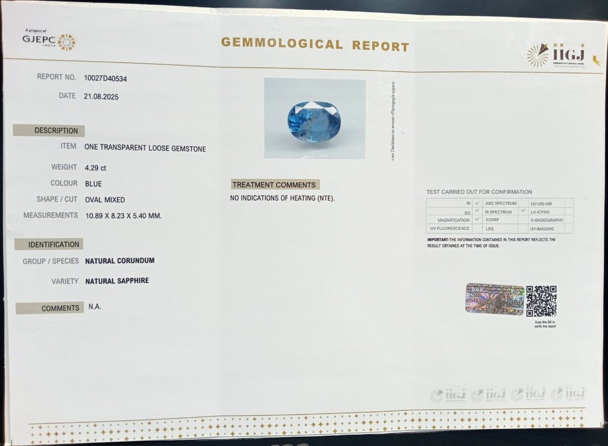 BSP14884 2 BLUE SAPPHIRE 4.29 Ct.
