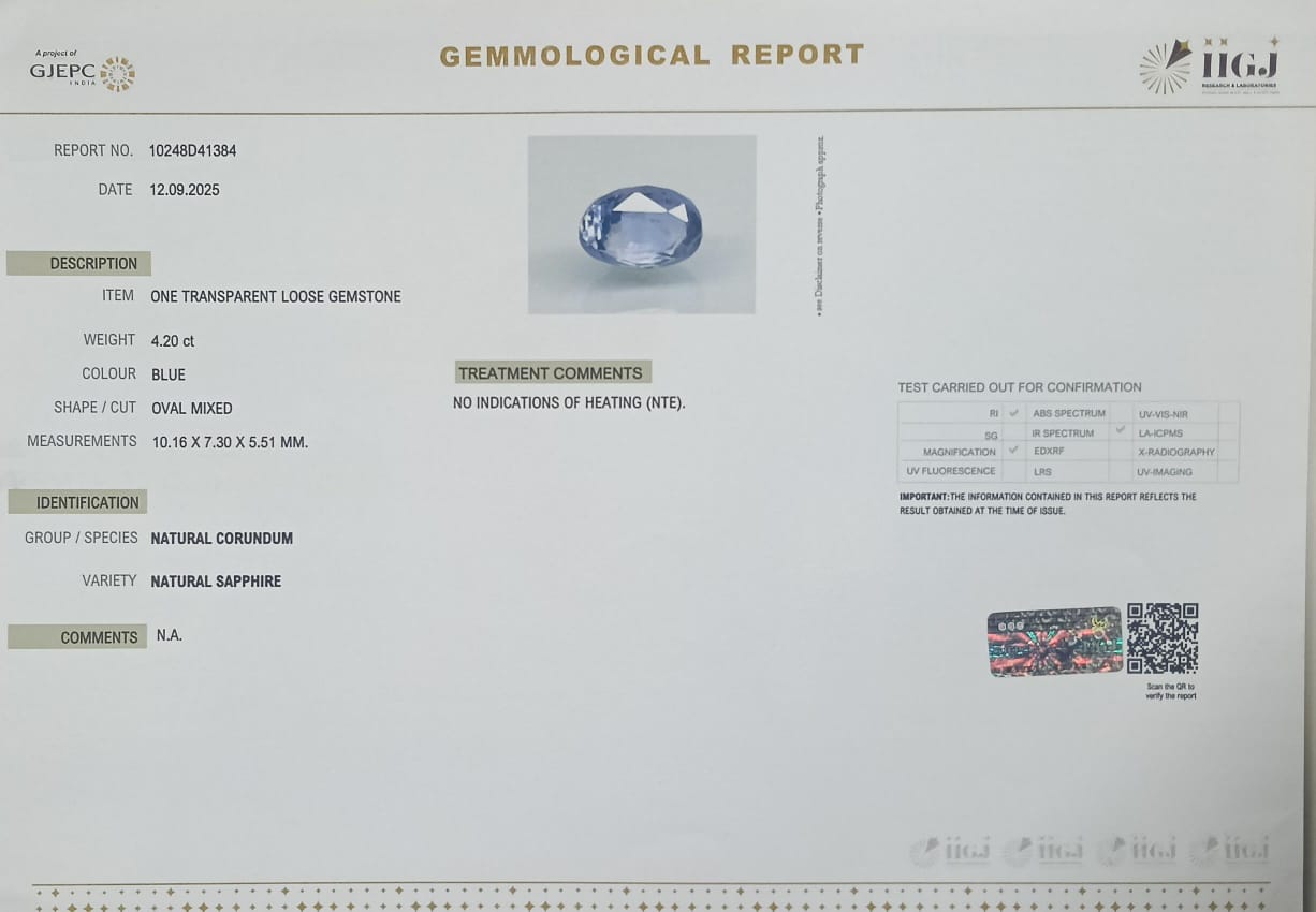 BSP14894 2 BLUE SAPPHIRE 4.2 Ct.