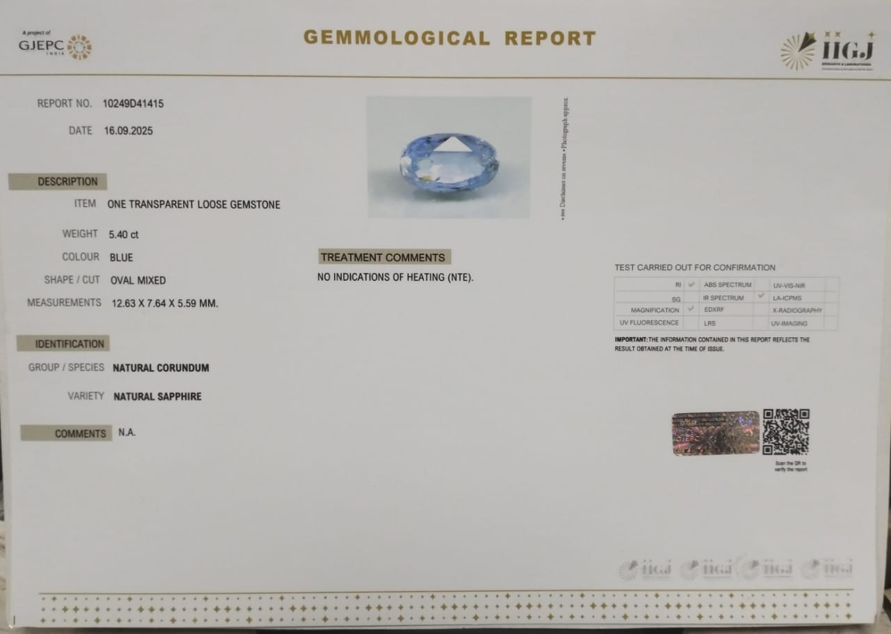 BSP14901 2 BLUE SAPPHIRE 5.4 Ct.