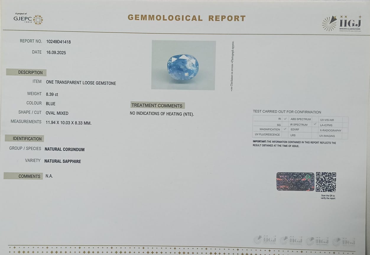 BSP14904 2 BLUE SAPPHIRE 8.39 Ct.