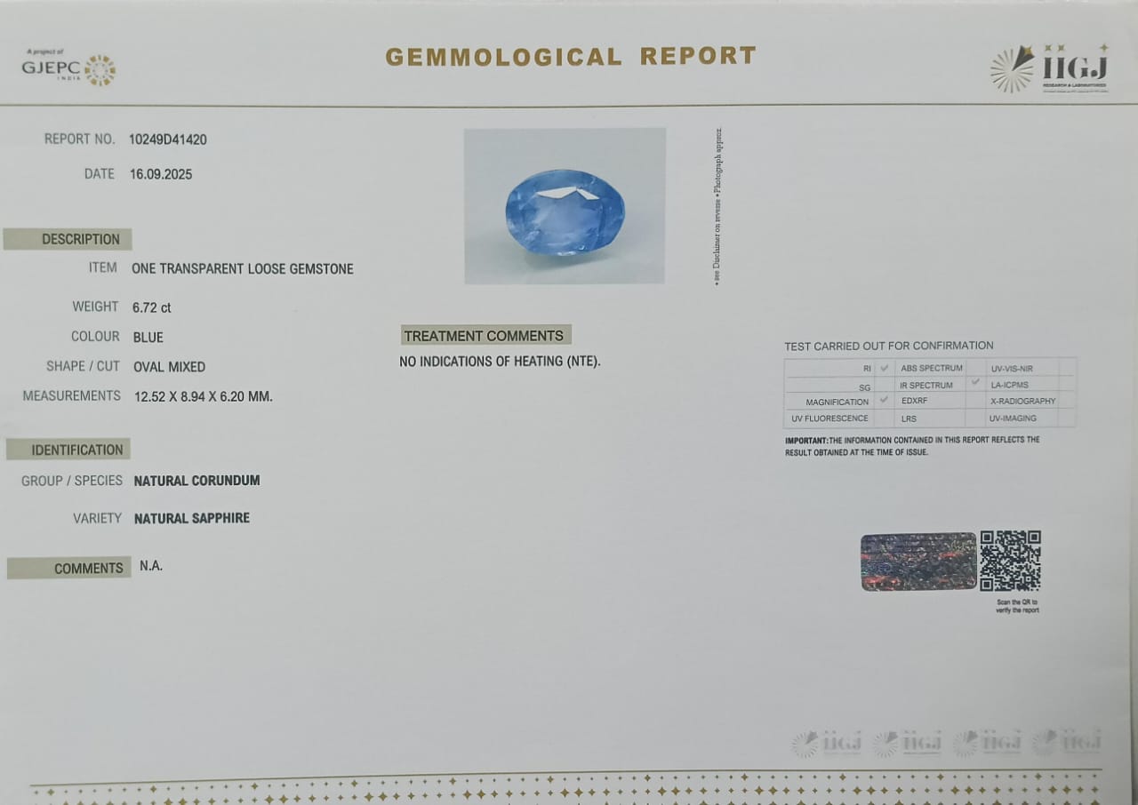 BSP14906 2 BLUE SAPPHIRE 6.72 Ct.