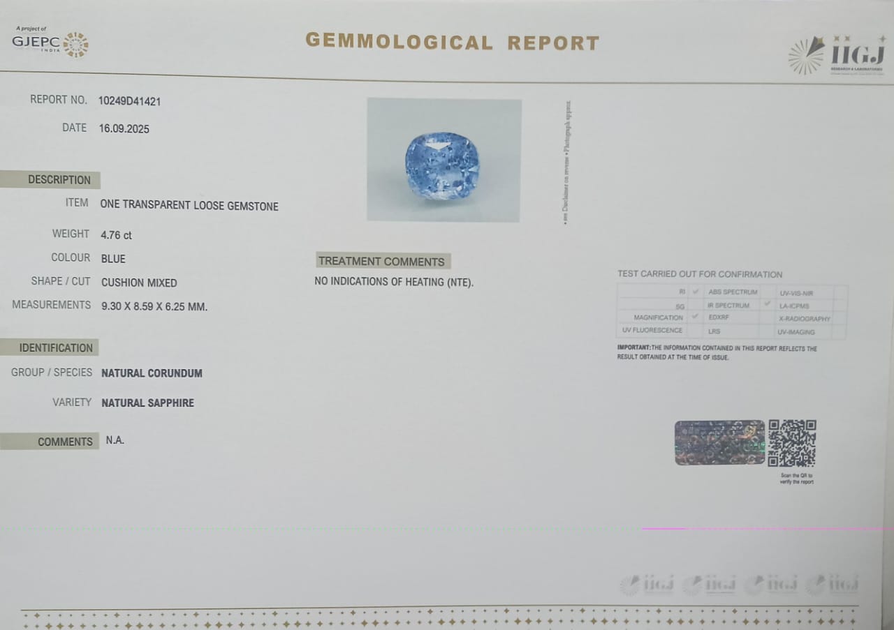 BSP14907 2 BLUE SAPPHIRE 4.76 Ct.