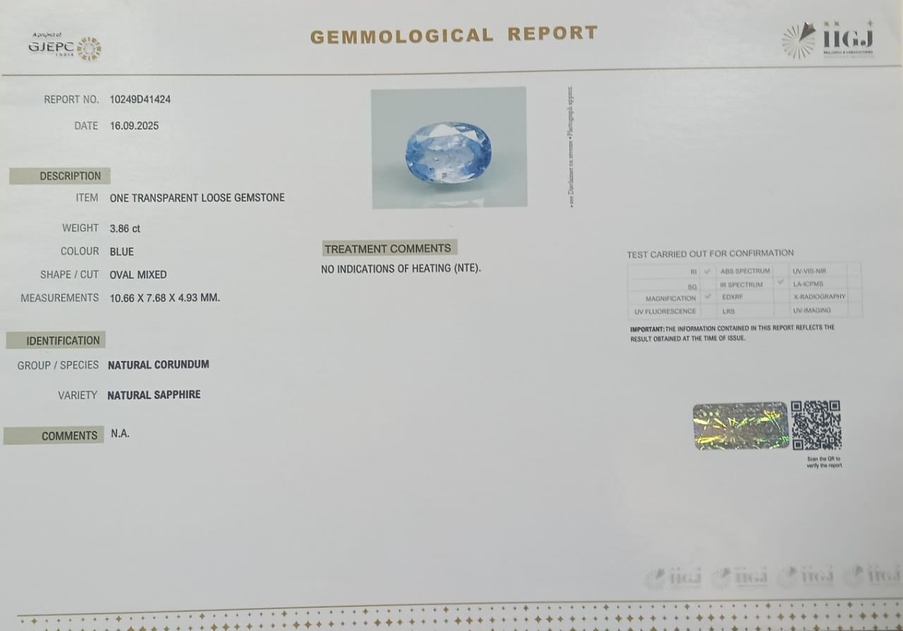 BSP14910 2 BLUE SAPPHIRE 3.86 Ct.