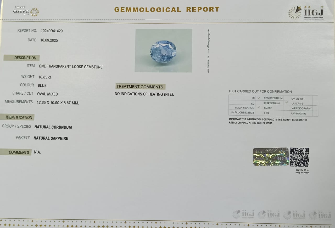 BLUE SAPPHIRE 10.85 Ct. 3 BSP14914 2 BLUE SAPPHIRE 10.85 Ct.